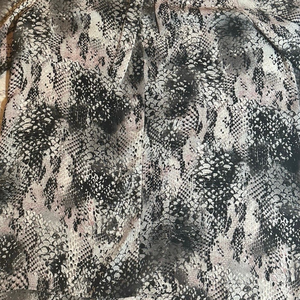 Nine West Black and White Snakeskin Print Blouse - Picture 8 of 14